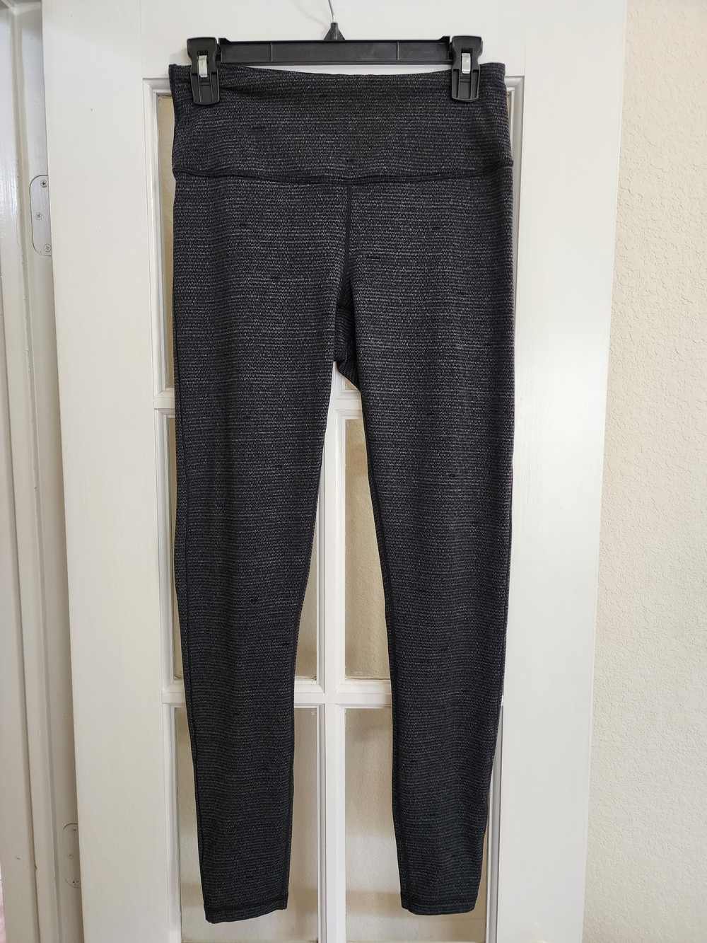 prAna Gray Heather Yoga Leggings Hidden Waist Pocket Athletic Pants M